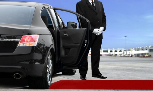 Limo driver waiting at the airport